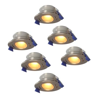 Set van 6 Lima LED inbouwspots - 4 Watt 345 lumen - 2700K Warm wit - GU10 - Dimbaar - Rond - Kantelbaar - IP65 Waterdicht - RVS - Voor binnen, buiten en badkamer