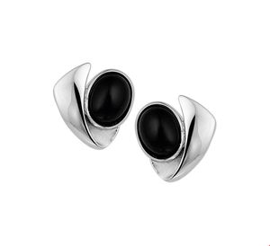 TFT Oorknoppen Onyx Zilver Gerhodineerd Glanzend 15.5 mm x 15.5 mm