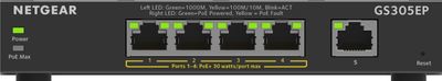 NETGEAR 5-Port Gigabit Ethernet PoE+ Plus Switch (GS305EP)