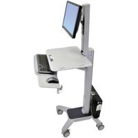Ergotron WorkFit-C TV-wagen Aantal monteerbare displays: 1 Display(s) 25,4 cm (10) - 55,9 cm (22) Grijs In hoogte verstelbaar, Toetsenbordhouder, Kantelbaar,