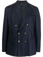 Eleventy wool double-breasted suit jacket - Bleu - thumbnail