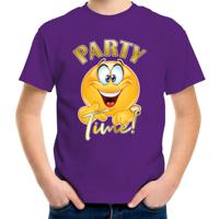Verkleed T-shirt voor jongens - Party Time - paars - carnaval - feestkleding voor kinderen - thumbnail