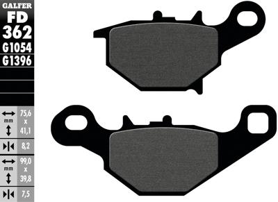 GALFER remblokken "fd362" brake pad fd362 g1054 organic standard