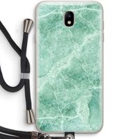 Groen marmer: Samsung Galaxy J7 (2017) Transparant Hoesje met koord
