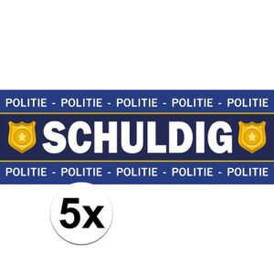 5 x Schuldig stickers voor politie/agent kostuum