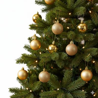 Decoris kerstballen - 34x st - goud - 8 cm - kunststof - kerstversiering
