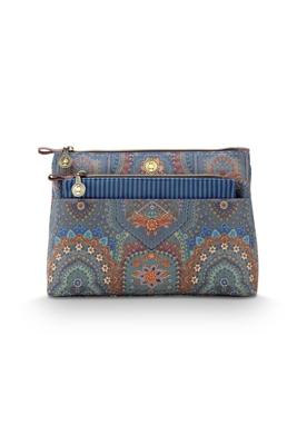 Pip Studio Pip Studio Caryn Cosmetic Bags Combi Jabali Blue 26x7.5x18cm/22x1x13cm