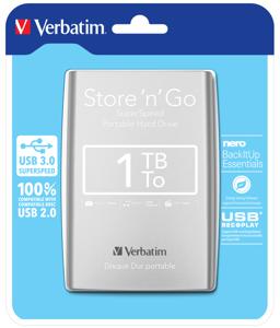 Verbatim Store n Go 1 TB Externe harde schijf (2,5 inch) USB 3.2 Gen 1 (USB 3.0) Zilver 53071