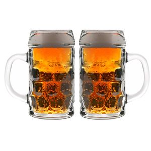 2x Duitse bierpullen 0,5 liter
