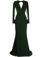 Elie Saab robe longue à détails de découpes - Vert - thumbnail