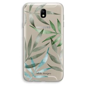 Tropical watercolor leaves: Samsung Galaxy J7 (2017) Transparant Hoesje