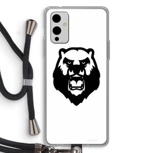 Angry Bear (white): OnePlus 9 Transparant Hoesje met koord