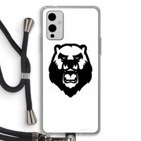 Angry Bear (white): OnePlus 9 Transparant Hoesje met koord