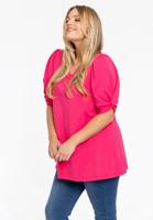 Yoek Tuniek flare met pofmouwen | Roze | Maat 54/56