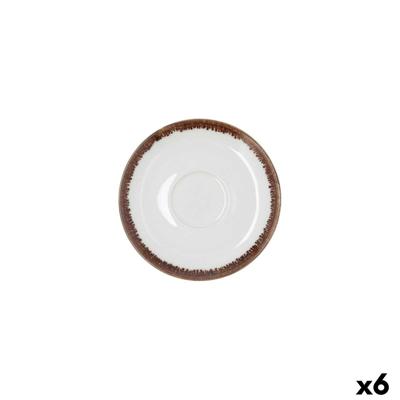 Schotel Bidasoa Orion Hydrozero Wit Keramisch Ø 14 cm Koffie (6 Stuks)