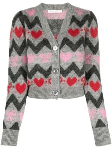 Alessandra Rich cardigan crop en jacquard - Gris