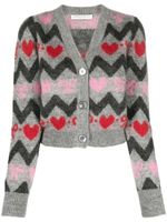 Alessandra Rich cardigan crop en jacquard - Gris - thumbnail