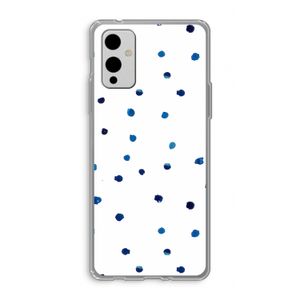 Blauwe stippen: OnePlus 9 Transparant Hoesje