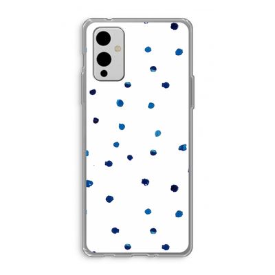 Blauwe stippen: OnePlus 9 Transparant Hoesje