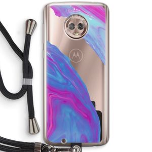 Zweverige regenboog: Motorola Moto G6 Transparant Hoesje met koord