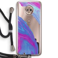 Zweverige regenboog: Motorola Moto G6 Transparant Hoesje met koord