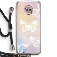 White butterfly: Motorola Moto G6 Transparant Hoesje met koord