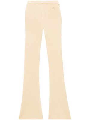 Courrèges pantalon Reediton nervuré à coupe évasée - Tons neutres