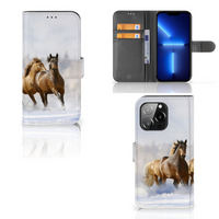 iPhone 13 Pro Telefoonhoesje met Pasjes Paarden