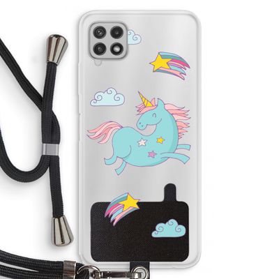 Vliegende eenhoorn: Samsung Galaxy A22 4G Transparant Hoesje met koord