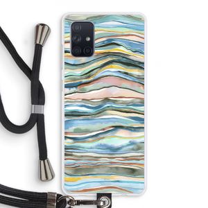 Watercolor Agate: Samsung Galaxy A71 Transparant Hoesje met koord