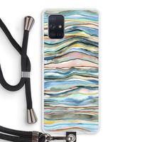 Watercolor Agate: Samsung Galaxy A71 Transparant Hoesje met koord