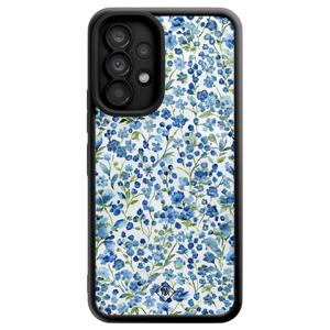 Samsung Galaxy A53 zwarte case - Vintage blue floral