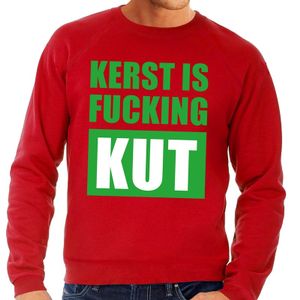 Foute kersttrui Kerst Is Fucking Kut rood voor heren