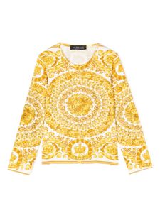 Versace Kids t-shirt en coton à imprimé baroque - Or