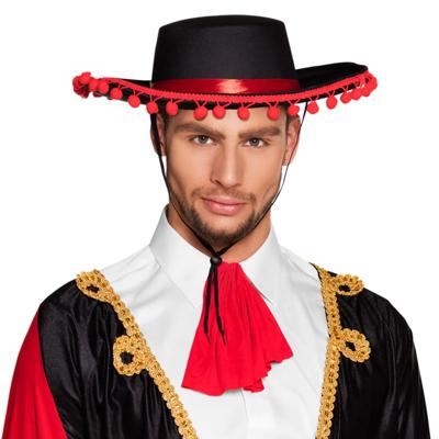 Boland Spaanse matador hoed - 59 cm - met bolletjes - carnaval - spanje thema