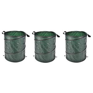 3x stuks groene pop-up tuinafvalzak 130 liter