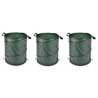 3x stuks groene pop-up tuinafvalzak 130 liter - thumbnail