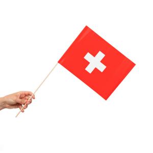 Zwaaivlaggetjes Zwitserland 20x30cm (10st)