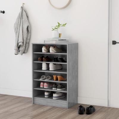 Schoenenkast 60x35x92 cm bewerkt hout betongrijs