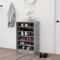 Schoenenkast 60x35x92 cm bewerkt hout betongrijs