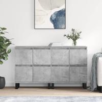 Dressoirs 2 st bewerkt hout betongrijs