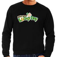 Its your lucky day / St. Patricks day sweater / kostuum zwart heren - thumbnail