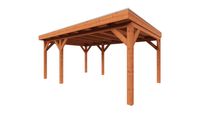 Trendhout Overkapping Refter XL 555x400 cm- Plat dak- Onbehandeld lariks Douglas hout- Trendhout