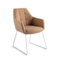 Jesper Home Eetkamerstoel 'Noto' Slide White, kleur Toasted Toffee