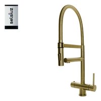 Selsiuz Inox XL kokend water kraan met single boiler gold