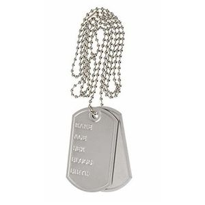 Ketting met dogtags soldaten accessoires volwassenen