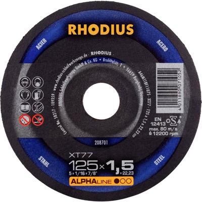 Rhodius 208701 Doorslijpschijf recht 125 mm 1 stuk(s) Staal