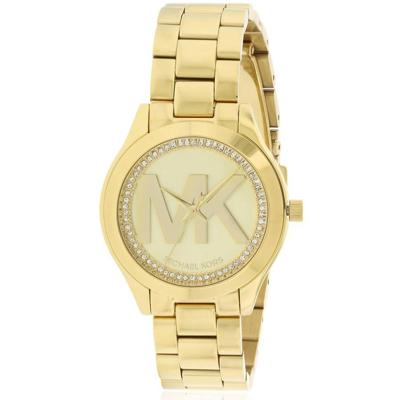 Michael Kors Dames Mini Slim Runway goudkleurig horloge MK3477