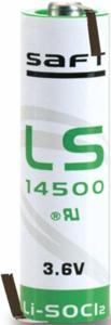 Saft LS14500 lithium AA batterij met Z-tags (3,6V)