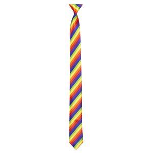 Verkleed stropdas regenboog kleuren 54 cm   -